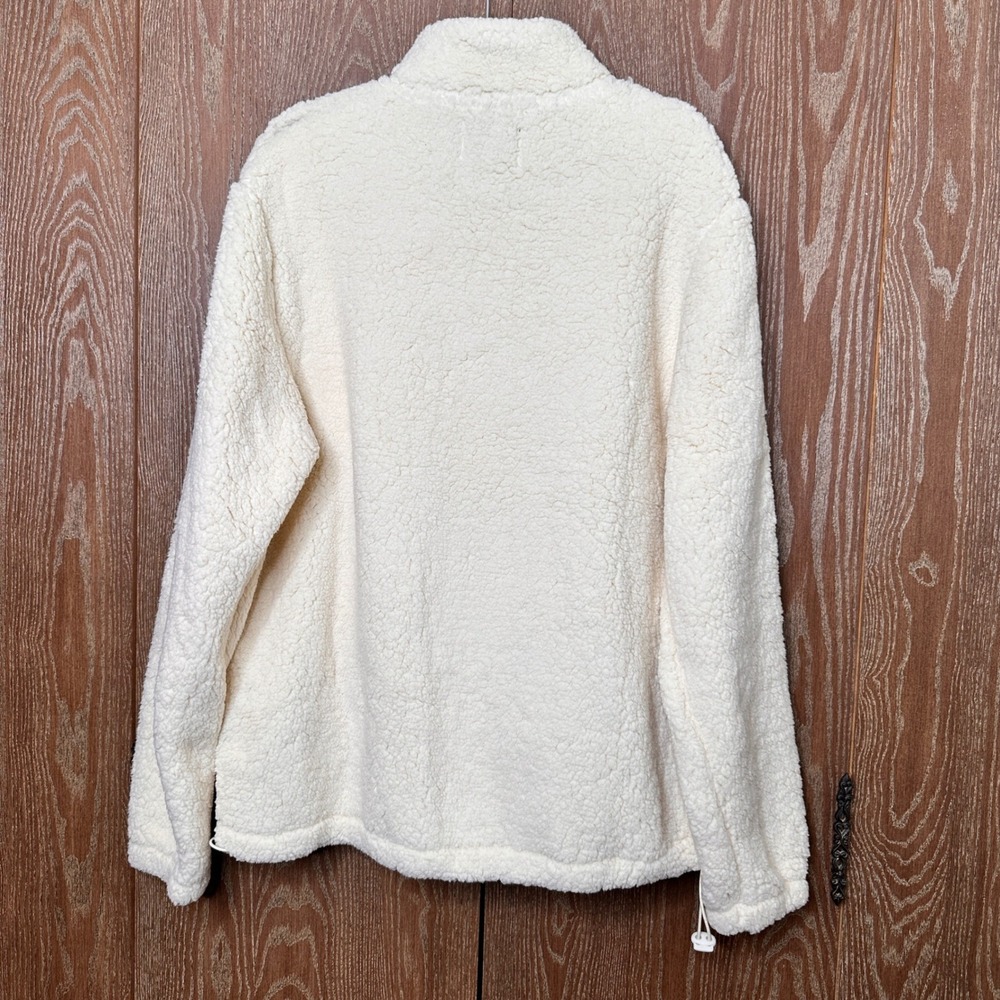 Staple Pigeon Mens Cream Sherpa Fleece Full Zip Jacket Large 2110O10606 NWT - Picture 2 of 8